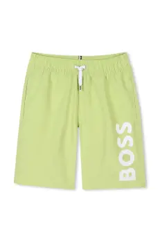 BOSS pantaloni scurti de baie copii culoarea verde, J51973 imagine