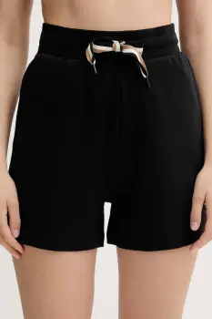 BOSS pantaloni scurti de lounge culoarea negru, neted, medium waist, 50539981 imagine