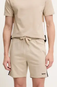 BOSS pantaloni scurti din bumbac culoarea bej, 50540730 imagine