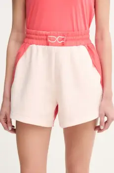 BOSS pantaloni scurti femei, culoarea roz, neted, high waist, 50541331 imagine