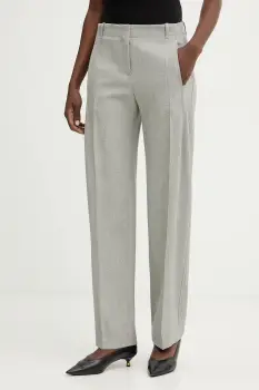 BOSS pantaloni Takava culoarea gri, fason tigareta, high waist, 50553936 imagine