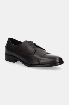 BOSS pantofi de piele  Colby barbati, culoarea maro, 50529089 imagine