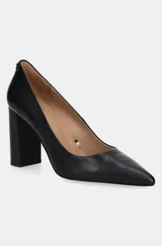 BOSS pantofi de piele Janet culoarea negru, cu toc drept, 50543557 imagine