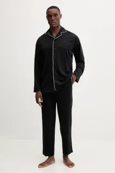 BOSS pijamale din amestec de lana culoarea negru, melanj, 50550554 imagine