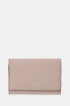 BOSS portofel de dama din piele Lenah Flap SM Wallet imagine