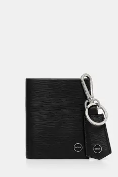 BOSS portofel de piele + breloc culoarea negru, 50552891 imagine