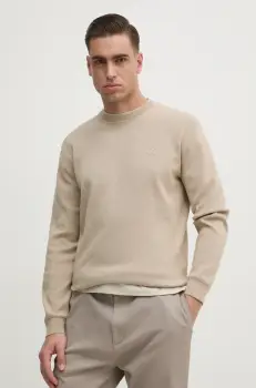 BOSS pulover de bumbac barbati, culoarea bej, light, 50531574 imagine