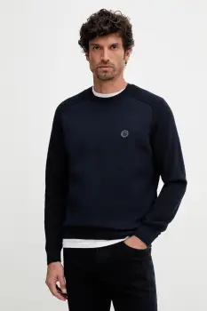 BOSS pulover de bumbac culoarea bleumarin, light, 50543136 imagine