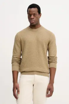 BOSS pulover de bumbac culoarea verde, light, 50545283 imagine