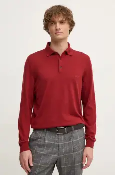 BOSS pulover de lana barbati, culoarea bordo, light imagine