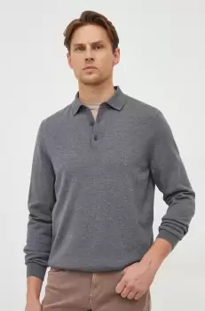 BOSS pulover de lana barbati, culoarea gri, light imagine