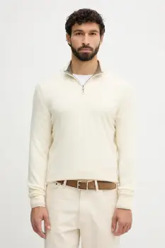 BOSS pulover de lana culoarea bej, light, 50549984 imagine