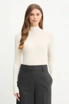 BOSS pulover de lana culoarea bej, light, cu turtleneck, 50549166 imagine