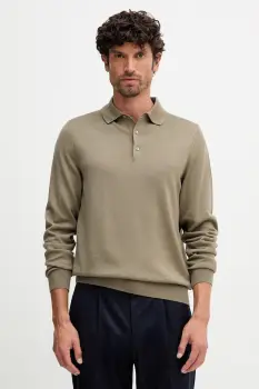 BOSS pulover de lana culoarea bordo, light imagine