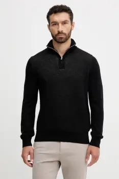 BOSS pulover de lana culoarea negru, cu turtleneck, 50543155 imagine