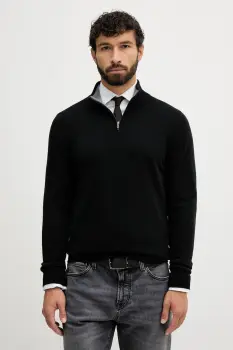 BOSS pulover de lana culoarea negru, light, 50549984 imagine