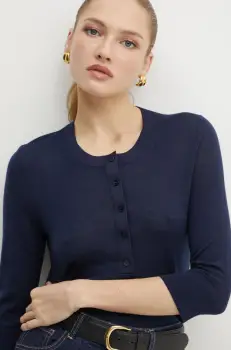 BOSS pulover de lana femei, culoarea albastru marin, light, 50530711 imagine