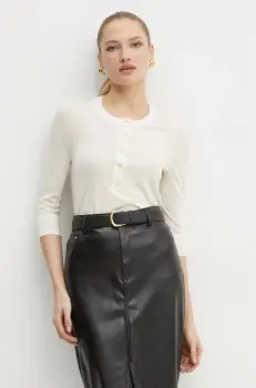 BOSS pulover de lana femei, culoarea bej, light, 50530711 imagine