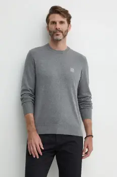 BOSS pulover din amestec de casmir BOSS CASUAL culoarea gri, light, 50471343 imagine