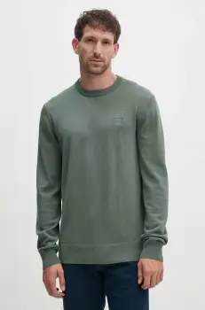 BOSS pulover din amestec de casmir BOSS CASUAL culoarea verde, light, 50471343 imagine