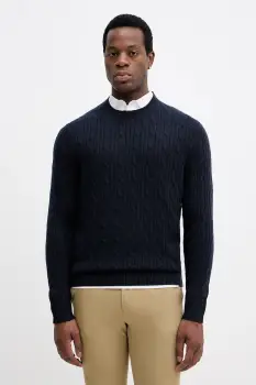 BOSS pulover din amestec de casmir culoarea bleumarin, light, 50549975 imagine