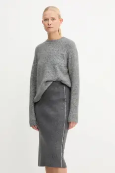 BOSS pulover din amestec de lana culoarea bej, 50478315 imagine