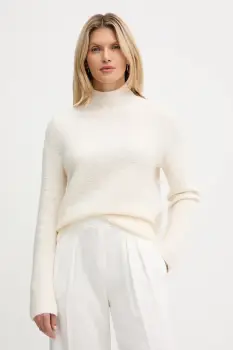 BOSS pulover din amestec de lana culoarea bej, light, cu turtleneck, 50547907 imagine