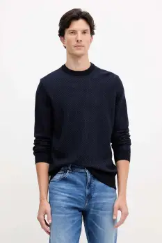 BOSS pulover din amestec de lana culoarea bleumarin, light, 50549985 imagine