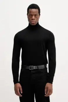 BOSS pulover din amestec de matase culoarea negru, light, cu turtleneck, 50550015 imagine