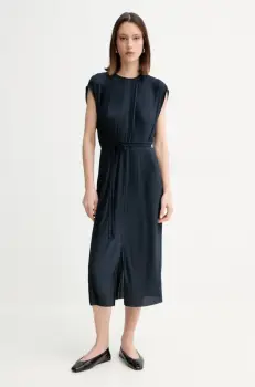 BOSS rochie culoarea albastru marin, midi, drept, 50521881 imagine