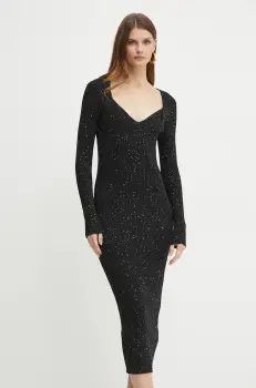 BOSS rochie culoarea negru, maxi, mulata, 50523745 imagine