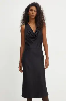 BOSS rochie culoarea negru, midi, evazati, 50528773 imagine