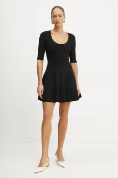 BOSS rochie culoarea negru, mini, evazati, 50530722 imagine