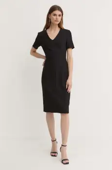 BOSS rochie culoarea negru, mini, mulata, 50493529 imagine