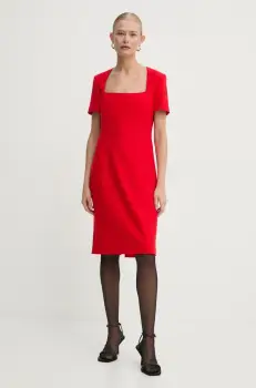 BOSS rochie culoarea rosu, mini, drept, 50535199 imagine