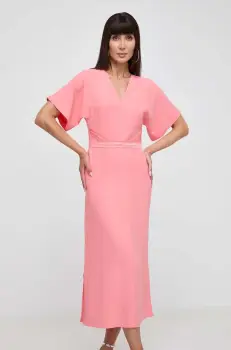 BOSS rochie culoarea roz, maxi, oversize, 50512822 imagine