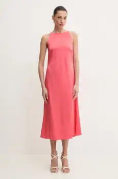 BOSS rochie culoarea roz, midi, drept, 50537667 imagine