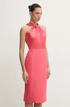 BOSS rochie culoarea roz, midi, mulata, 50537904 imagine