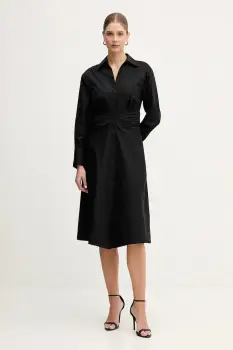 BOSS rochie din bumbac Drepil imagine