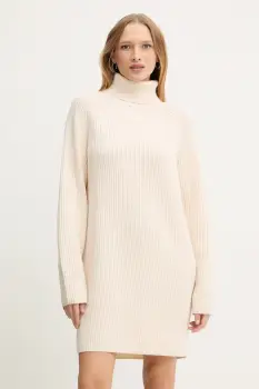 BOSS rochie din lana culoarea bej, mini, oversize, 50548795 imagine