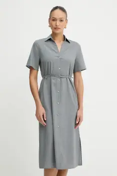 BOSS rochie din lana culoarea gri, midi, drept, 50541988 imagine