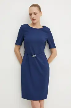 BOSS rochie din lana mini, mulata imagine