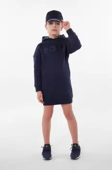 BOSS rochie fete culoarea albastru marin, mini, drept imagine