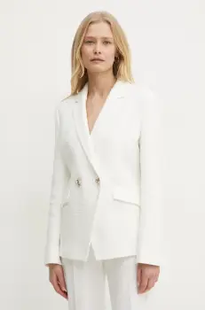 BOSS sacou culoarea alb, cu doua randuri de nasturi, neted, 50535931 imagine