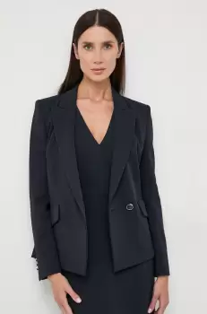 BOSS sacou culoarea albastru marin, cu doua randuri de nasturi, neted imagine