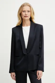 BOSS sacou culoarea albastru marin, un singur rand de nasturi, uni, 50537473 imagine