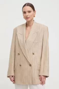 BOSS sacou culoarea bej, cu doua randuri de nasturi, modelator imagine