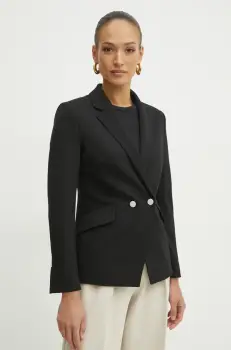 BOSS sacou culoarea negru, cu doua randuri de nasturi, neted, 50537454 imagine