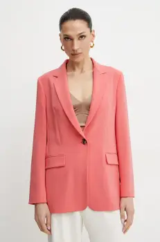 BOSS sacou culoarea roz, un singur rand de nasturi, neted imagine