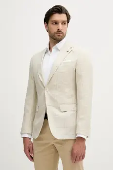 BOSS sacou de lana culoarea bej, 50545883 imagine